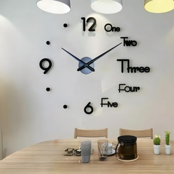 DIY Wall Clock Modern Creative 3D Mirror Wall Clock